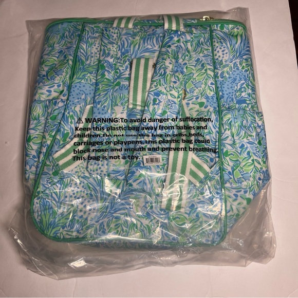 NWT Lilly Pulitzer Backpack Cooler HYDRA BLUE Dandy Lions Insulated - Picture 5 of 12